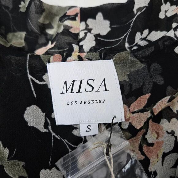 Misa Patia Tie-Neck Blouse Floral Long Sleeve Size Small NWT - Picture 5 of 9
